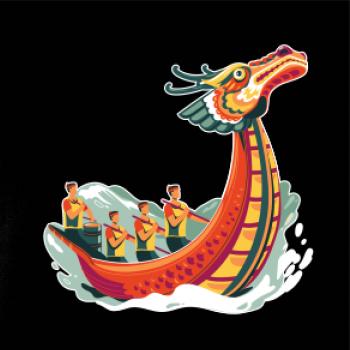 Dračí lodě při závodě