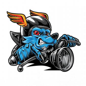 Motorkář vlk Motorkář vlk
