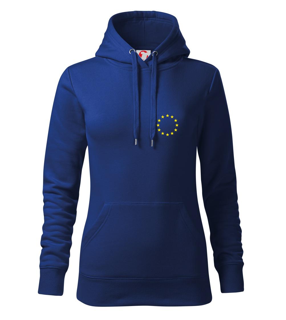 EU vlajka - prso - Mikina dámská Cape s kapucí