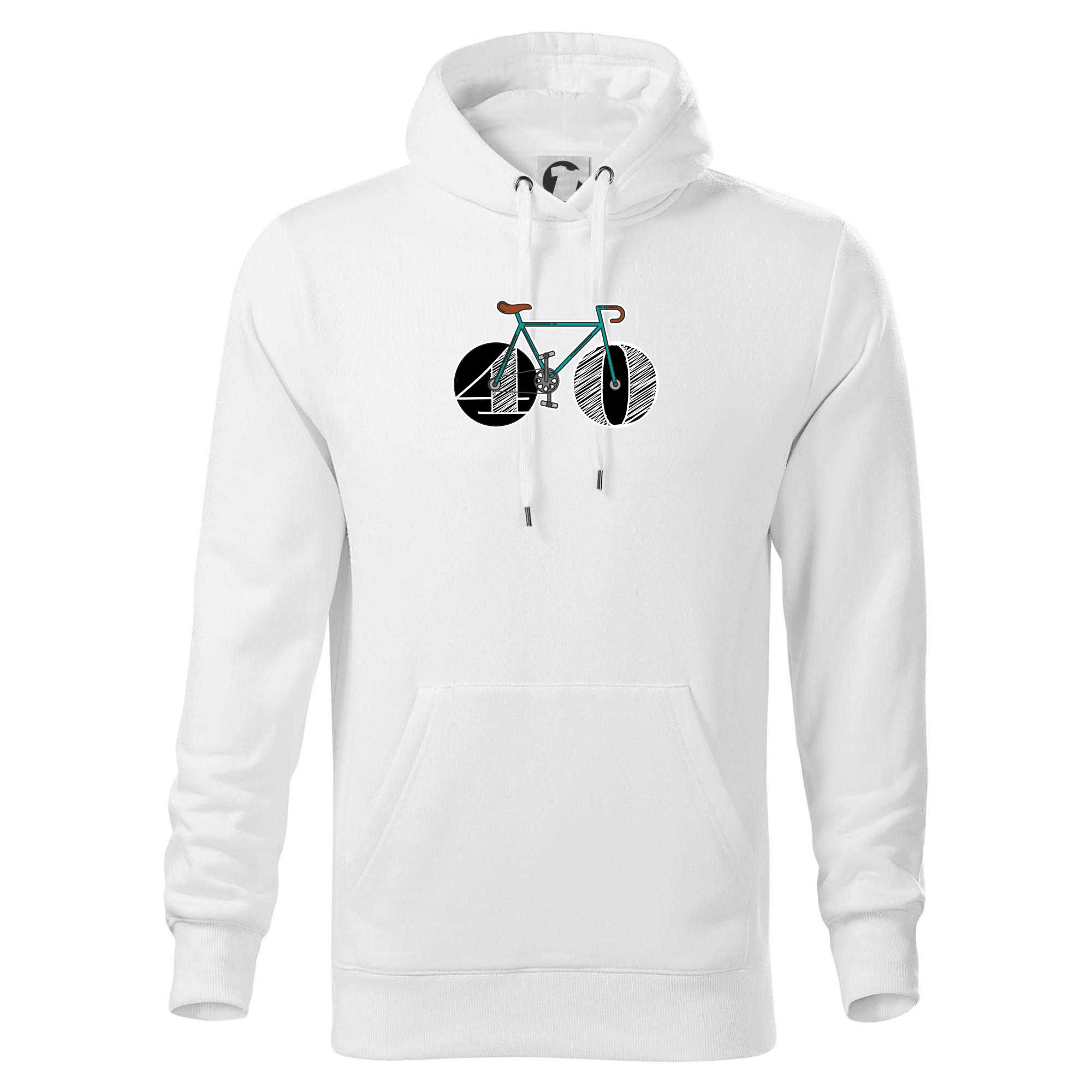 Narozeniny 40 let na kole - Mikina pánská Cape s kapucí - 5XL - Obvod 167cm ( Bílá )