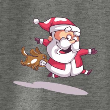 Santa se zakousnutým psem