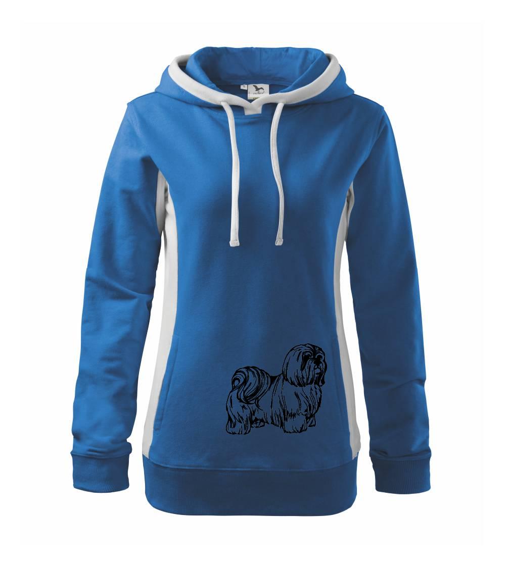 Shih-tzu - chlupatý - Mikina dámská Kangaroo s kapucí