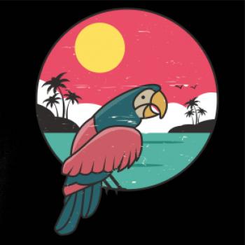 Papoušek v kruhu u moře