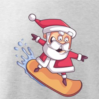 Santa jezdící na snowboardu