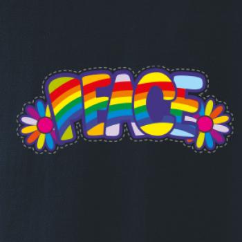 Peace nápis duhový