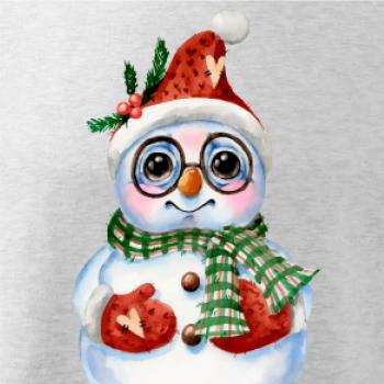 Sněhulák kreslený s brýlemi