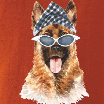 German shepherd se šátkem