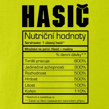 Nutriční hodnoty - hasič, hasička