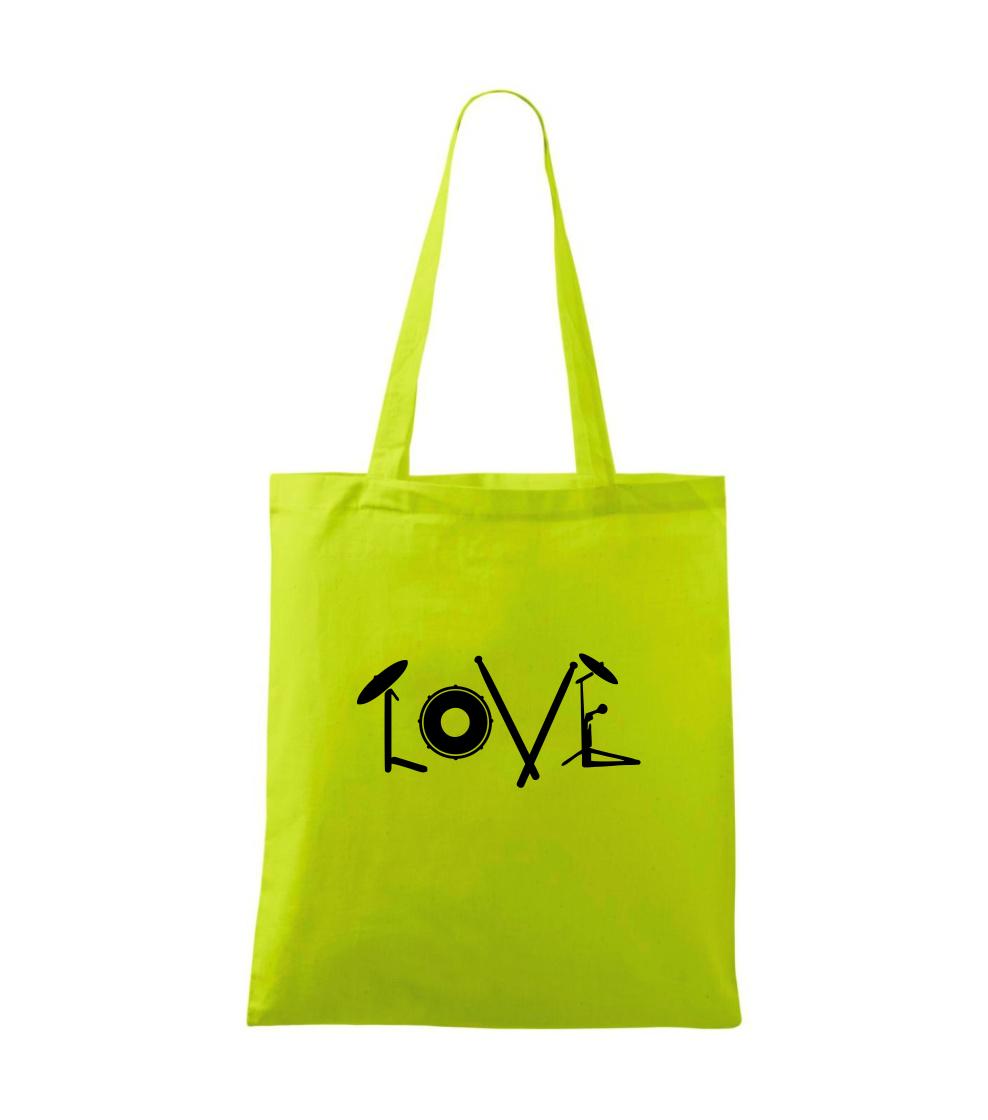 Love bubeník nápis