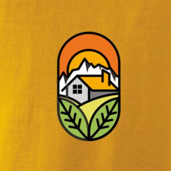 Chalupa při západu slunce