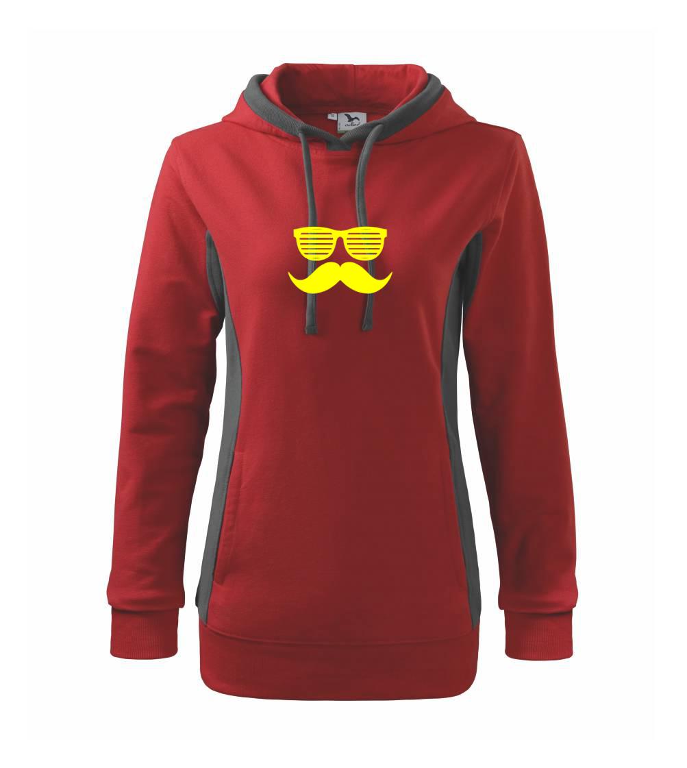 Mustache brýle - Mikina dámská Kangaroo s kapucí