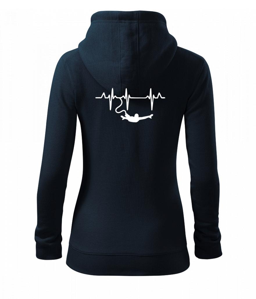 EKG bungee jumping - Dámská mikina trendy zipper s kapucí