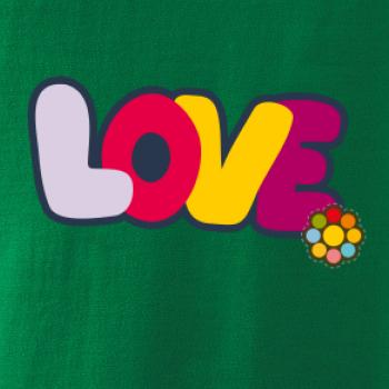 Love nápis s květinou