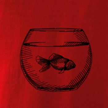 Tužkou kreslená rybička v akváriu