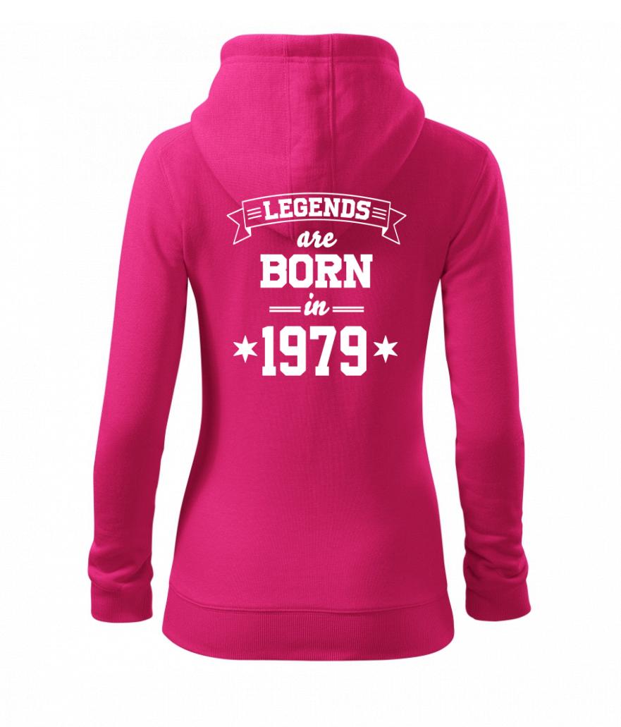 Legends are born in 1979 - Dámská mikina trendy zipper s kapucí