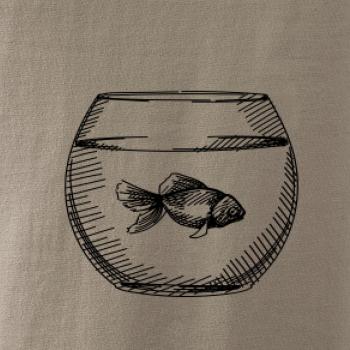 Tužkou kreslená rybička v akváriu