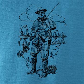 Kreslený rybář s úlovkem