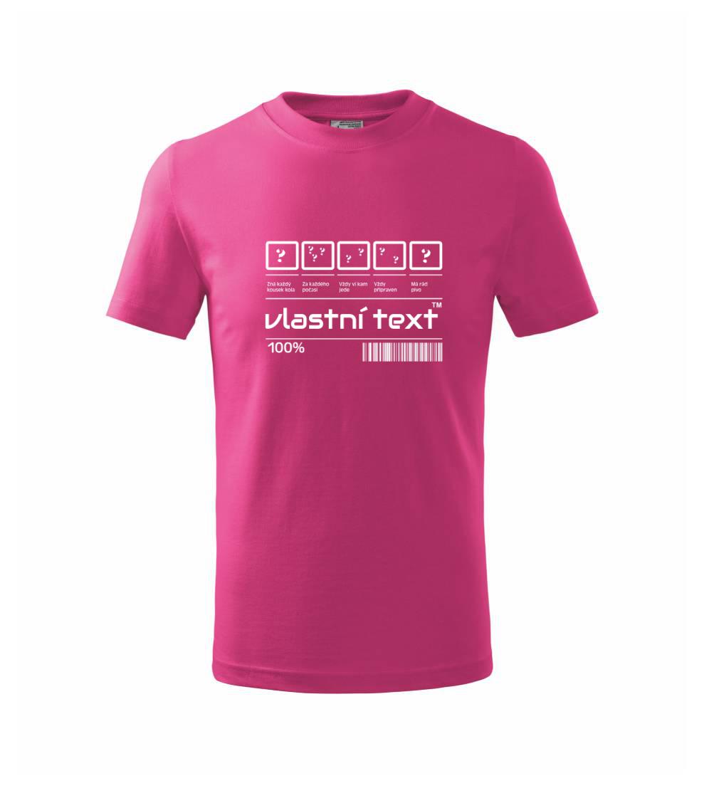 Čárový kód - Vlastní text