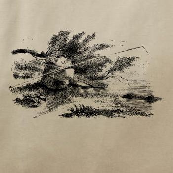 Kreslený prut opřený o kámen