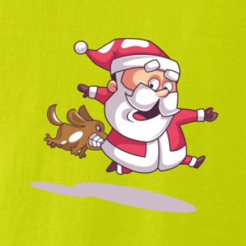 Santa se zakousnutým psem