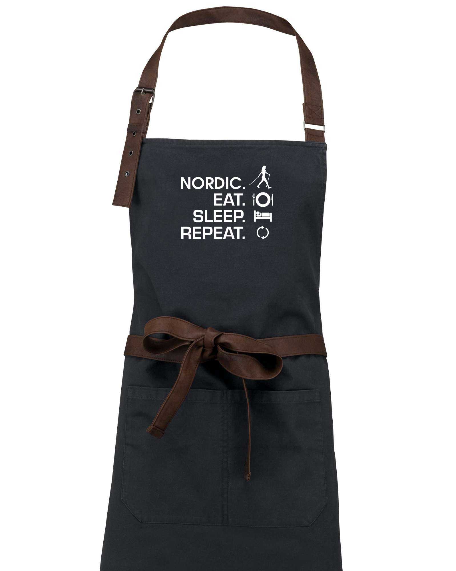 Nordic walking eat sleep - Zástěra Vintage