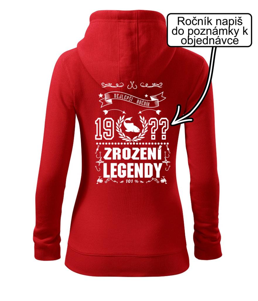 Zrození legendy - pro rybáře - Dámská mikina trendy zipper s kapucí