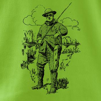 Kreslený rybář s úlovkem