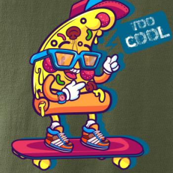 Pizza slice with skateboard