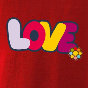 Love nápis s květinou