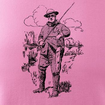 Kreslený rybář s úlovkem