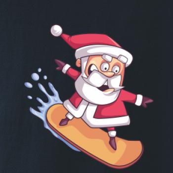 Santa jezdící na snowboardu