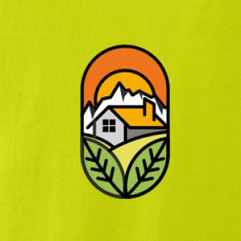 Chalupa při západu slunce