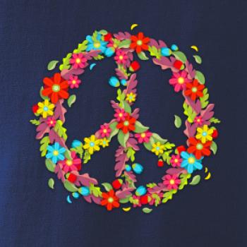 Peace symbol červené květiny Peace symbol červené květiny