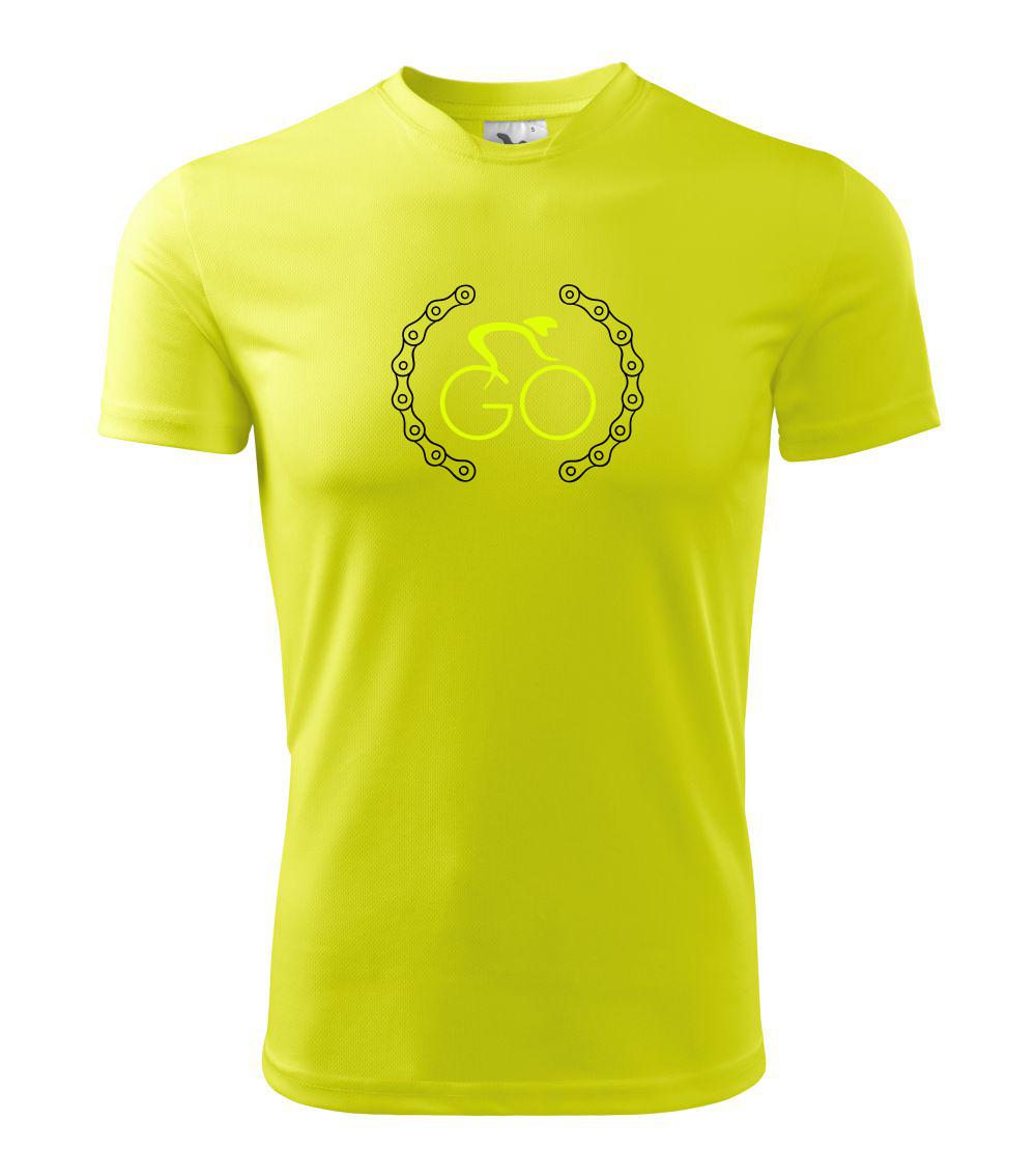 GO cyklista (fluo potisk) - Dětské triko Fantasy sportovní (dresovina)