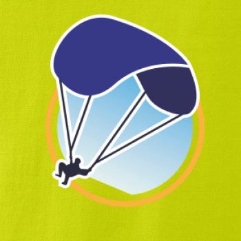 Paragliding modrý padák v kolečku