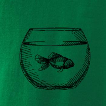 Tužkou kreslená rybička v akváriu