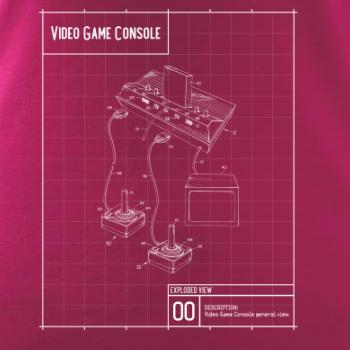 Nákres video game console s joystickem