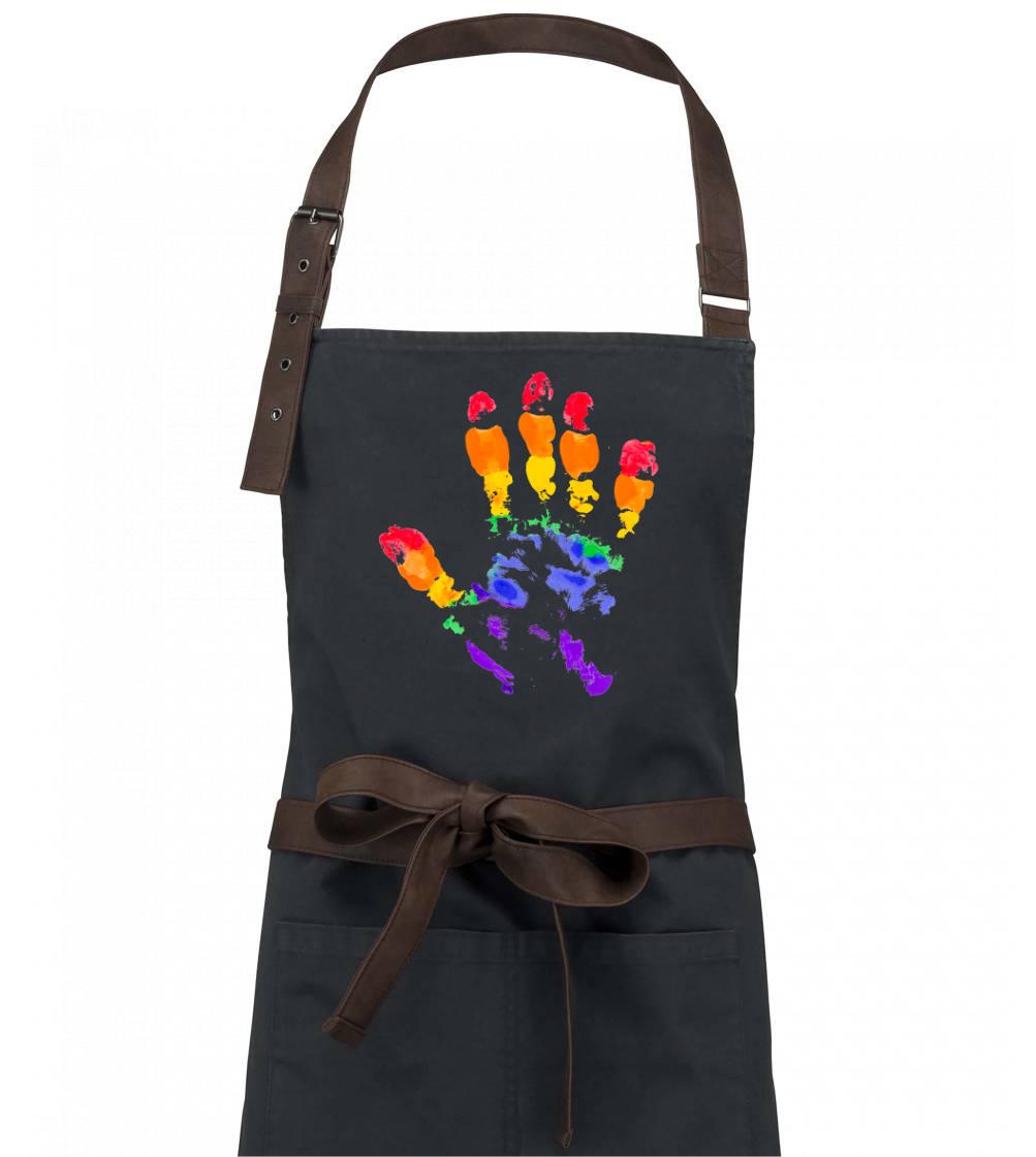 LGBT hand print - Zástěra Vintage