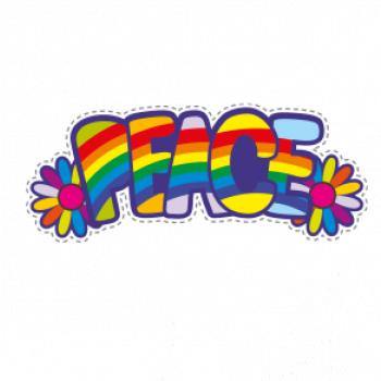 Peace nápis duhový