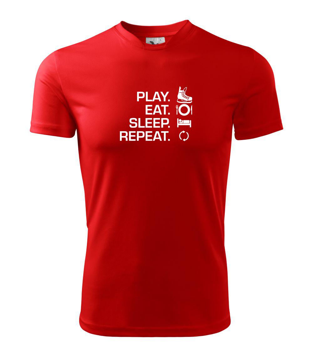 Play Eat Sleep Repeat hokej - Pánské triko Fantasy sportovní (dresovina)