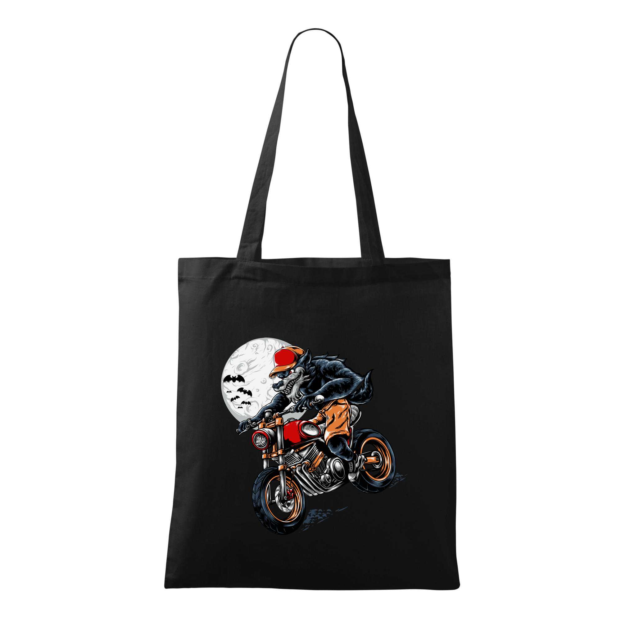 Kreslený vlk na motorce - Taška malá