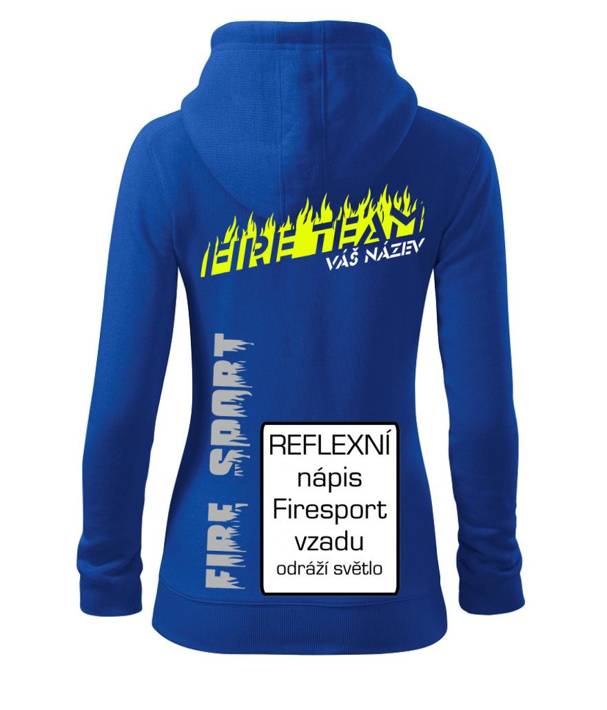 Fire team - oheň - Váš název - Dámská mikina trendy zipper s kapucí