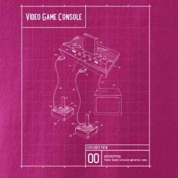 Nákres video game console s joystickem