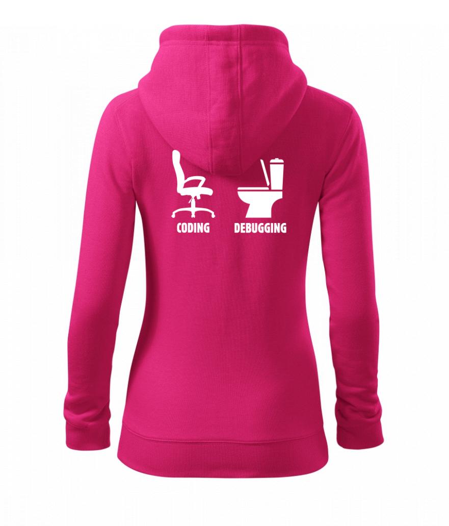 Coding debugging - Dámská mikina trendy zipper s kapucí