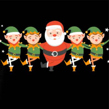 Tancující Santa a čtyři skřítci