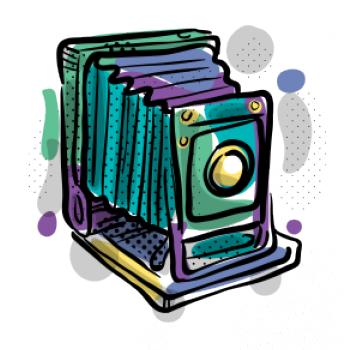 Foťák barevný starý - jedna čočka