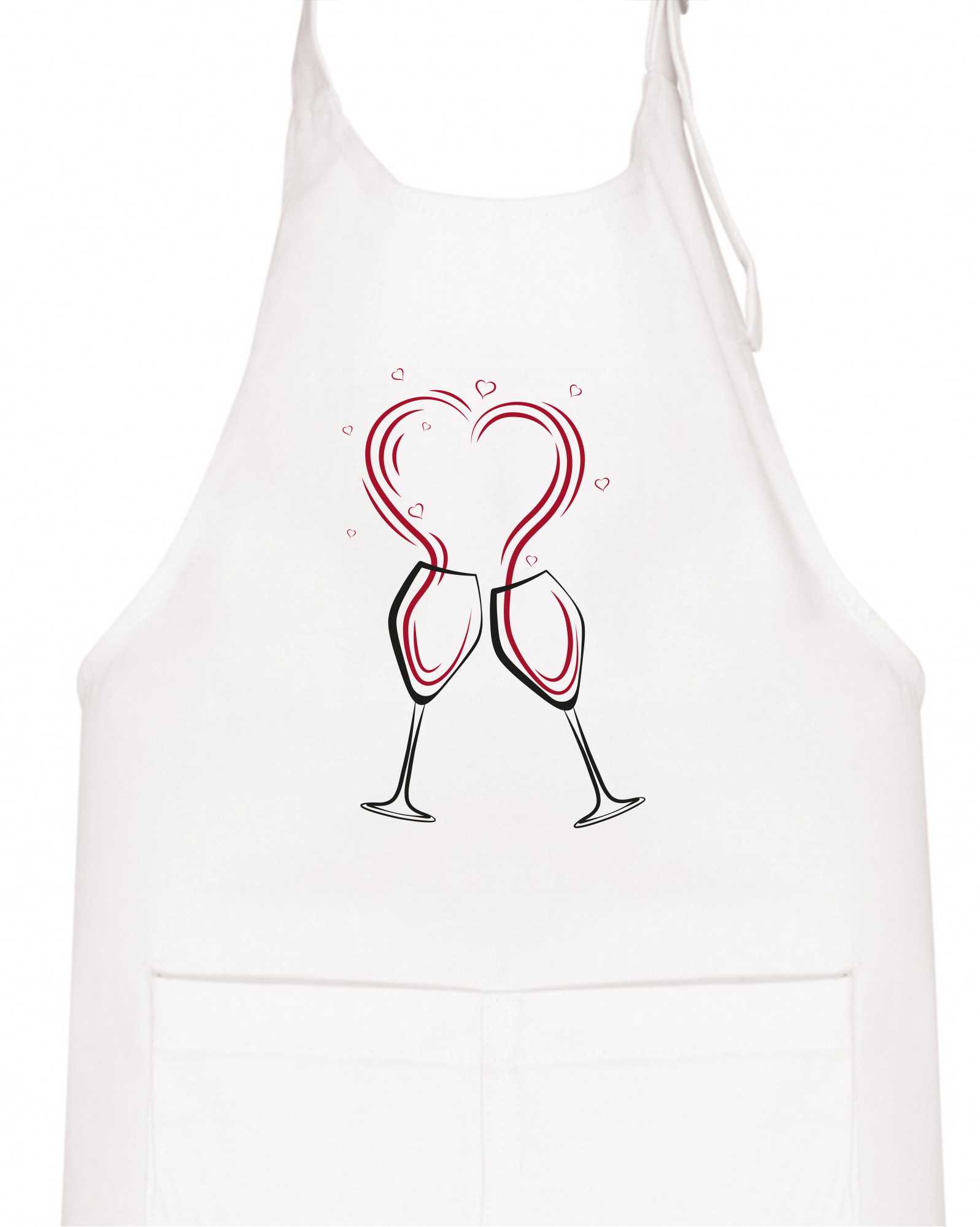 Víno je láska - srdíčka - Dětská zástěra na vaření
