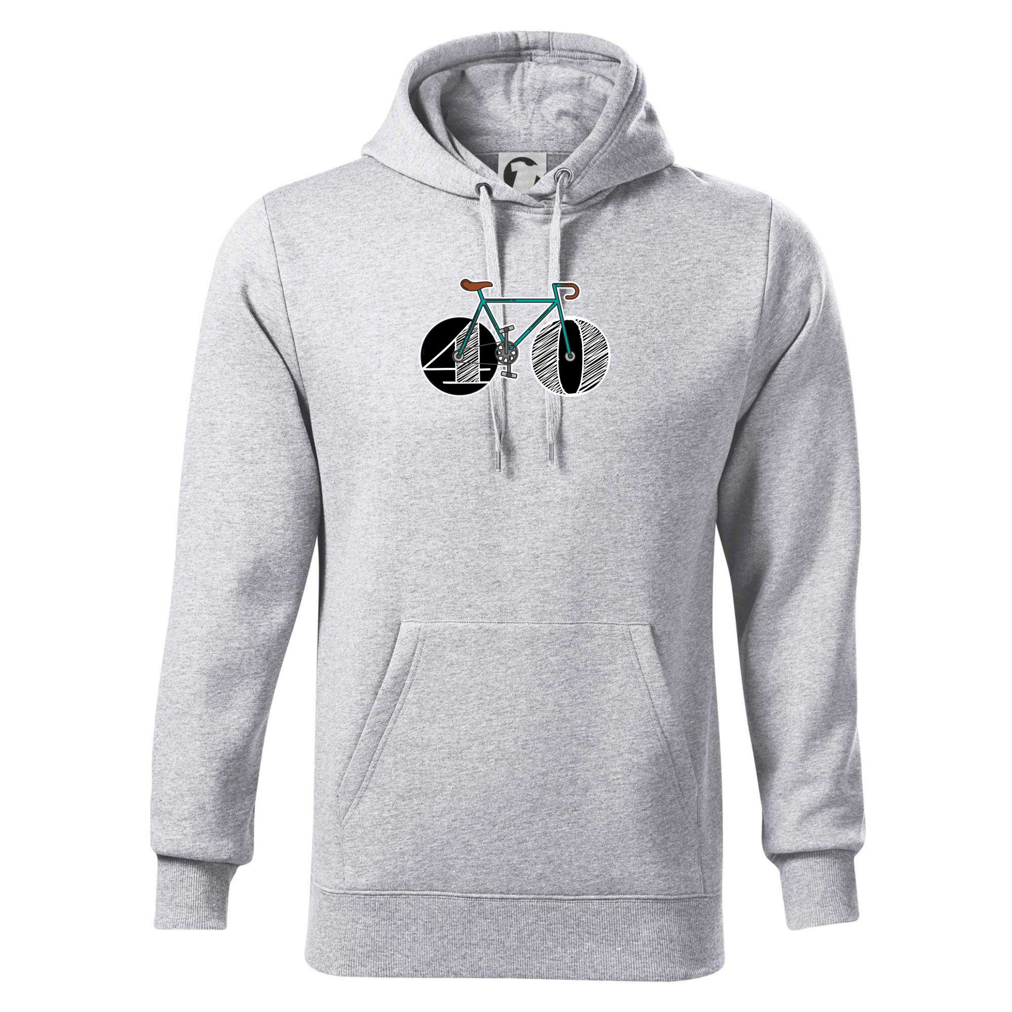 Narozeniny 40 let na kole - Mikina pánská Cape s kapucí - 4XL ( Světlešedý Melír )