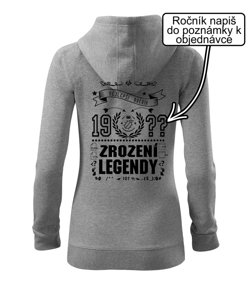 Zrození legendy - pro programátora - Dámská mikina trendy zipper s kapucí