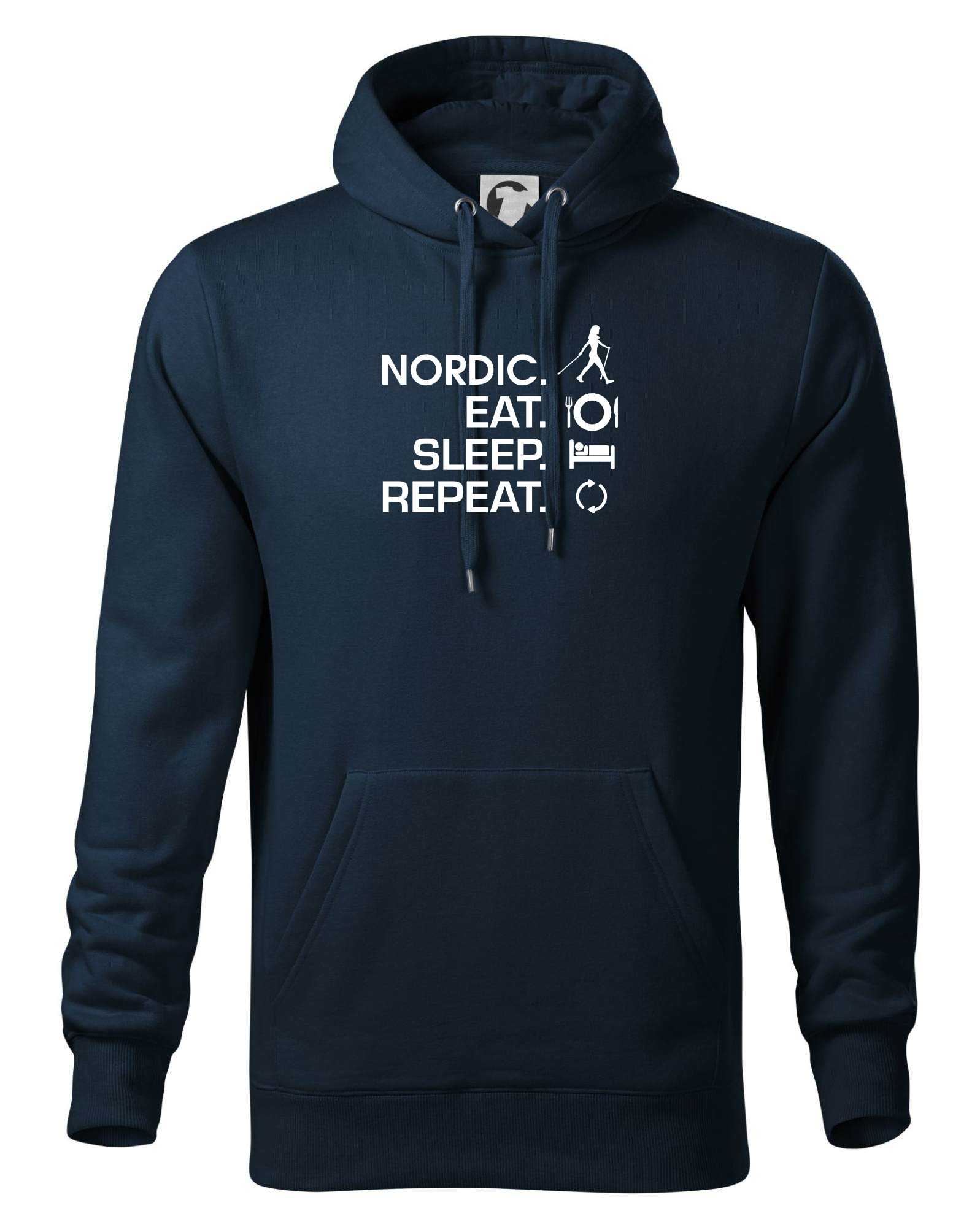 Nordic walking eat sleep - Mikina s kapucí hooded sweater